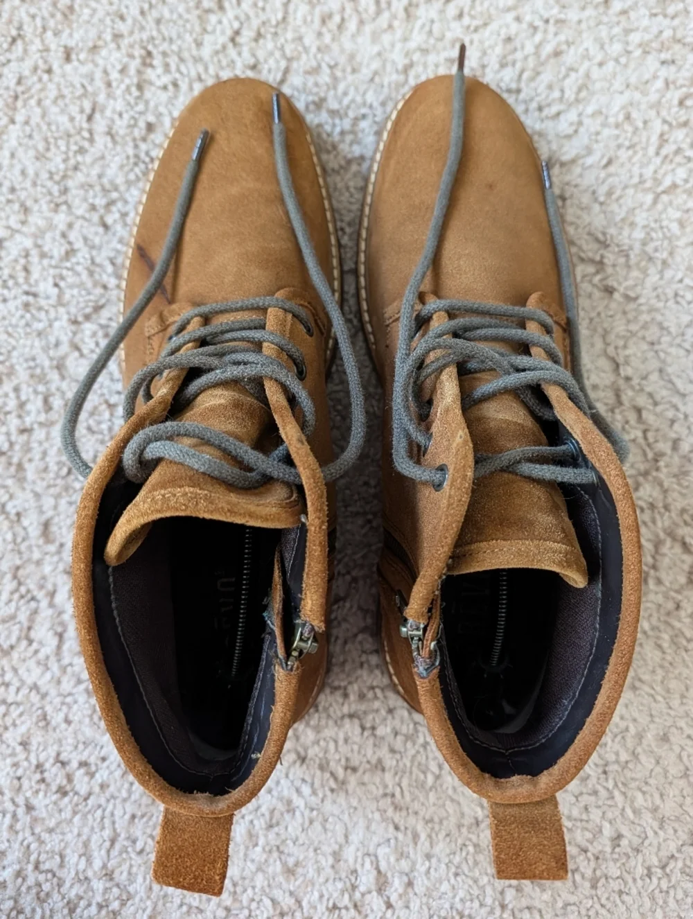 Crevo Mens Chestnut Brown Leather Kelston Zip Up Chukka Ankle Boots Size 11.5